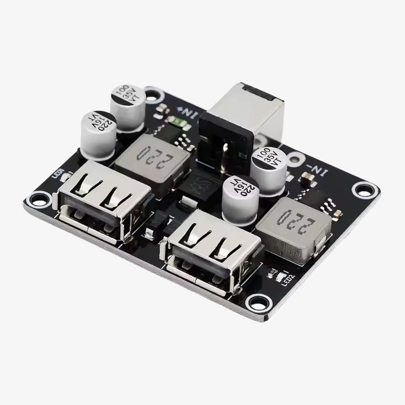2-Channel USB QC3.0 QC2.0 DC-DC Buck Converter Charging Step-Down Module  6-32V 9V 12V 24V to Fast Quick Charger Circuit Board