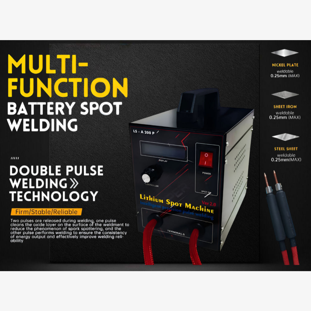 3.5 KVA LS-A200 Portable Lithium Cell Spot Welding Machine for Battery Pack - Includes Double Pen and Pedal