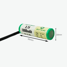 Load image into Gallery viewer, 3.7V 1800mAh Lithium Ion battery pack dimensions