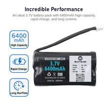 Load image into Gallery viewer, 3.7V 6400mAh Rechargeable Lithium Battery