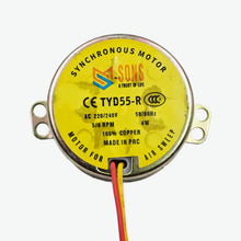 Load image into Gallery viewer, AC220/240V 4W 49TYD-500 Permanent Magnet Synchronous Motor 5/6 RPM
