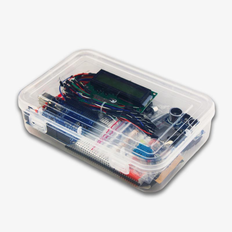Starter Kit with UNO R3, Breadboard, LED, Resistor, Jumper Wires and Power Supply Based on Arduino - Build more than 10 DIY Projects