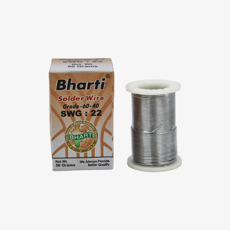 Bharti Flux Cored Solder Wire 6040 Grade (50gm22-SWG)
