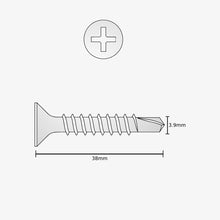 Load image into Gallery viewer, M3.9 X 38mm Stainless Steel CSK Self-Drilling Screw (Pack of 10)