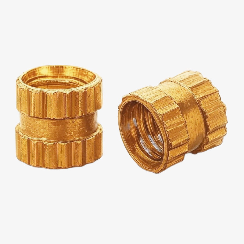 M3 x 6mm Brass Heat Set Threaded Round Insert Nut - 10 Pcs.