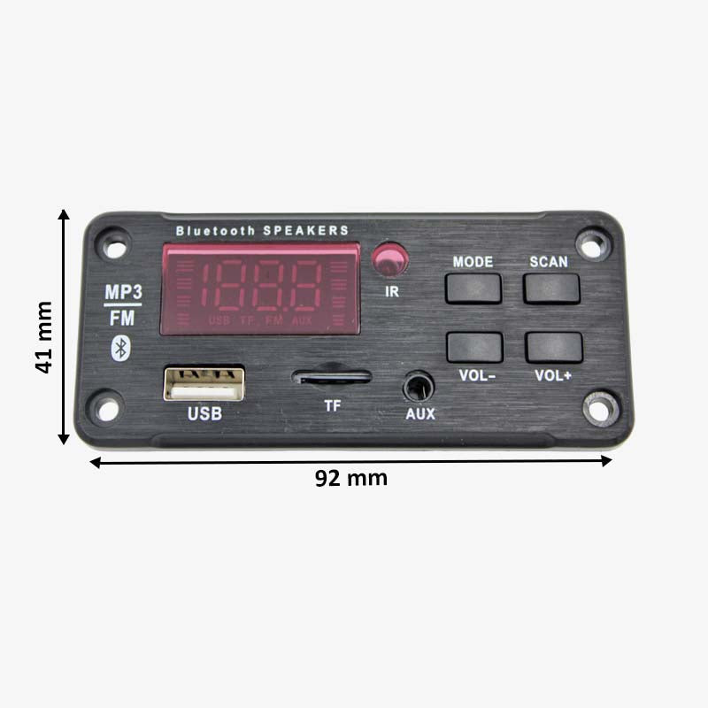 Decoder MP3 Bluetooth 5.0 Con Radio FM - Lettore USB, SD, AUX Per Altoparlanti, 7-25V - Foto 8