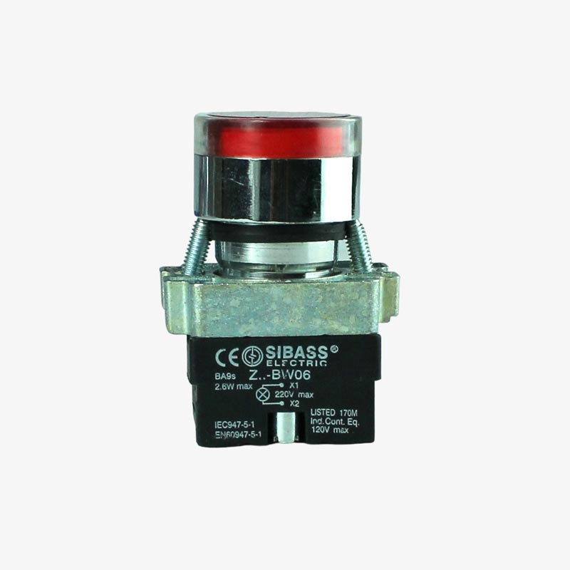 PUSH BUTTON WITH INDICATOR RED