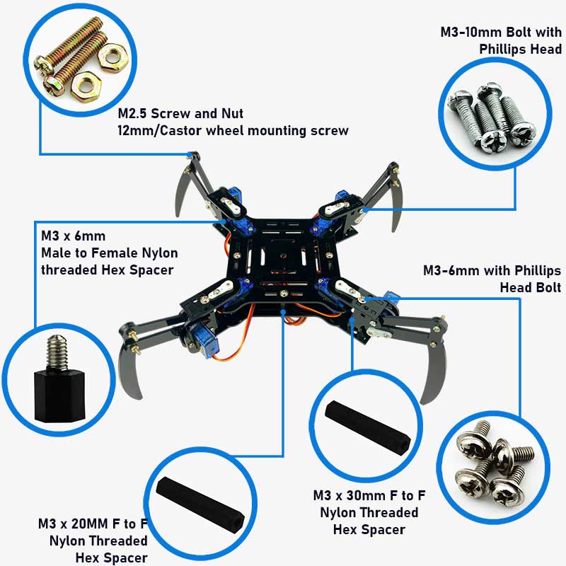 Quadruped Spider Robot DIY Kit