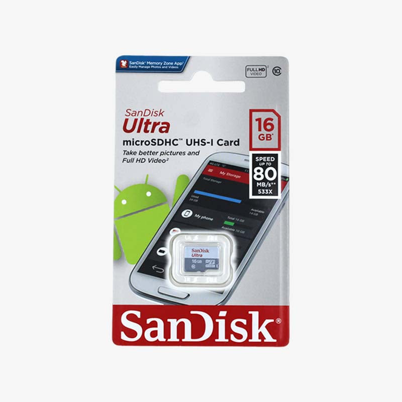 Sandisk Ultra 16GB Micro SD Card (Class 10) – QuartzComponents