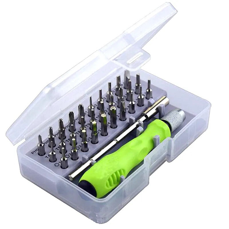 Mini Screwdriver Set with Magnetic Extension Rod and 30 Interchangeable Multipurpose Bits