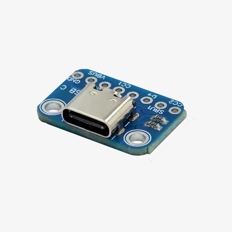 USB Female Socket Type-C Connector 8-Pin Breakout PCB Board