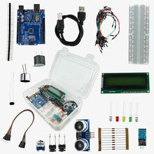Load image into Gallery viewer, Starter Kit with UNO R3, Breadboard, LED, Resistor, Jumper Wires and Power Supply Based on Arduino - Build more than 10 DIY Projects