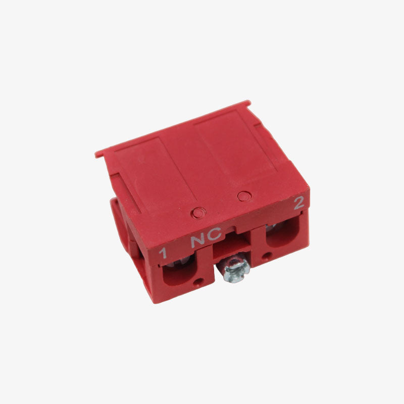 Shamrock RB2-BE102 Normally Closed Contact Block Switch – Red Button, 2-Position (AC/DC) 1 thumbnail image