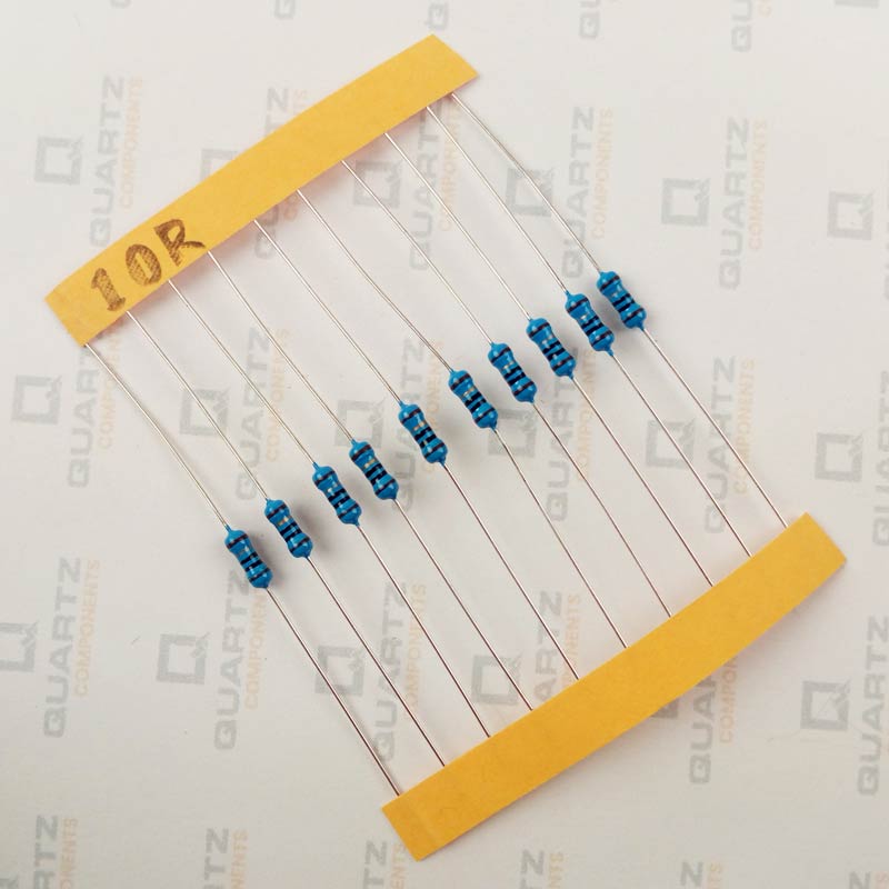 10 ohm, 1/4 Watt Resistor with 1% tolerance (Pack of 10)