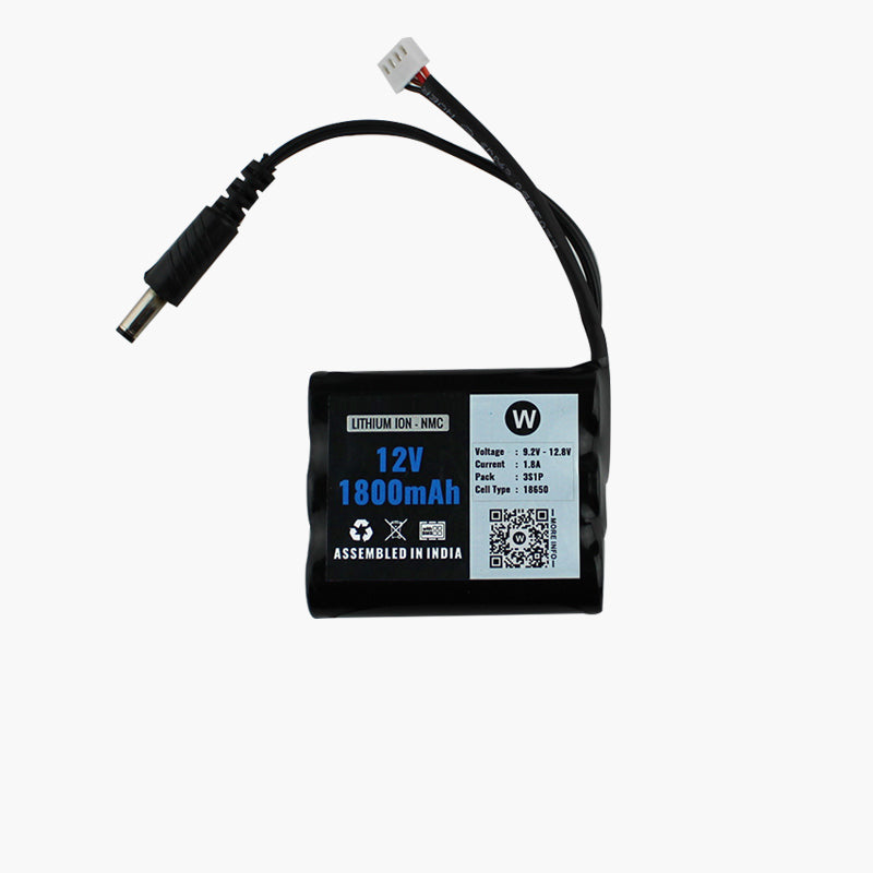 12V 1800mAh Rechargeable Lithium Battery Pack