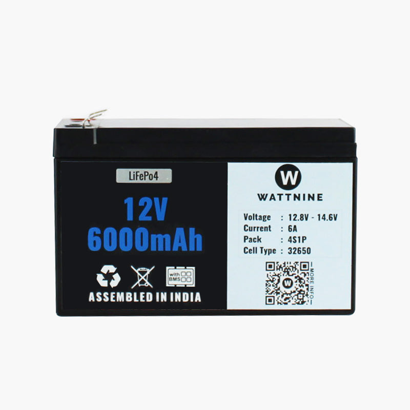 12V 6Ah Lithium(LiFePo4) Battery with Warranty