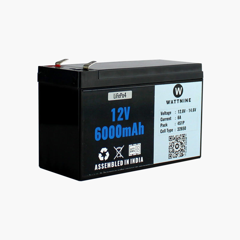 12V 6Ah Lithium(LiFePo4) Battery with Warranty – QuartzComponents