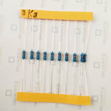 Load image into Gallery viewer, 3.3K ohm, 1/4 Watt Resistor with 1% tolerance (Pack of 10)
