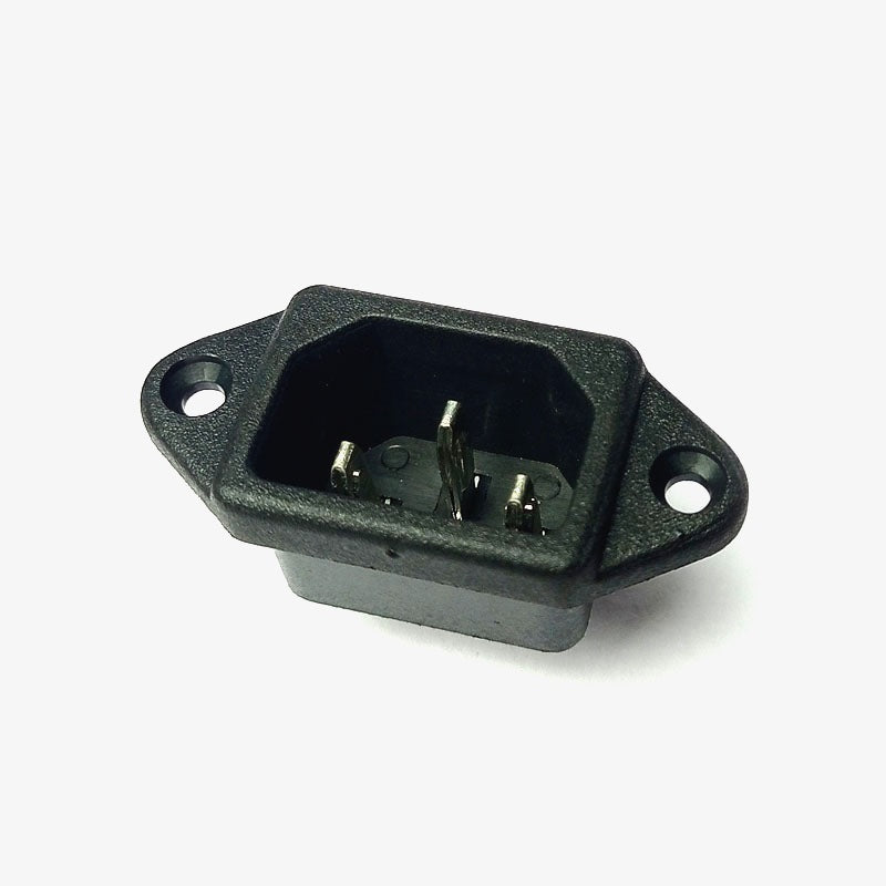 3-Pin Male Panel Mount AC Power Supply Socket 10A 250V