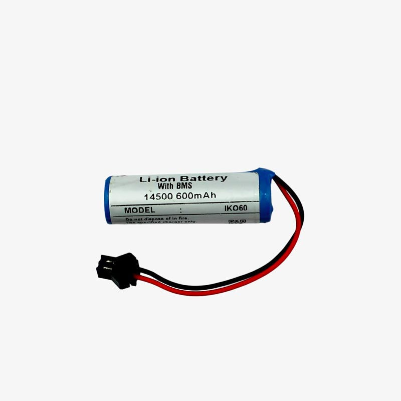 600mAh 3.7V 14500 Li-ion Battery with BMS and SM Connector