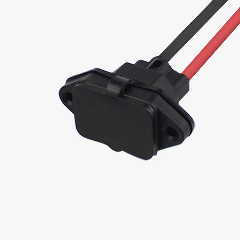 IEC Screw Panel Mount Power Socket with Cover and Wire
