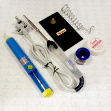 Load image into Gallery viewer, Soldering Kit (Soldering Iron with Stand, Flux, lead & Desolder pump)