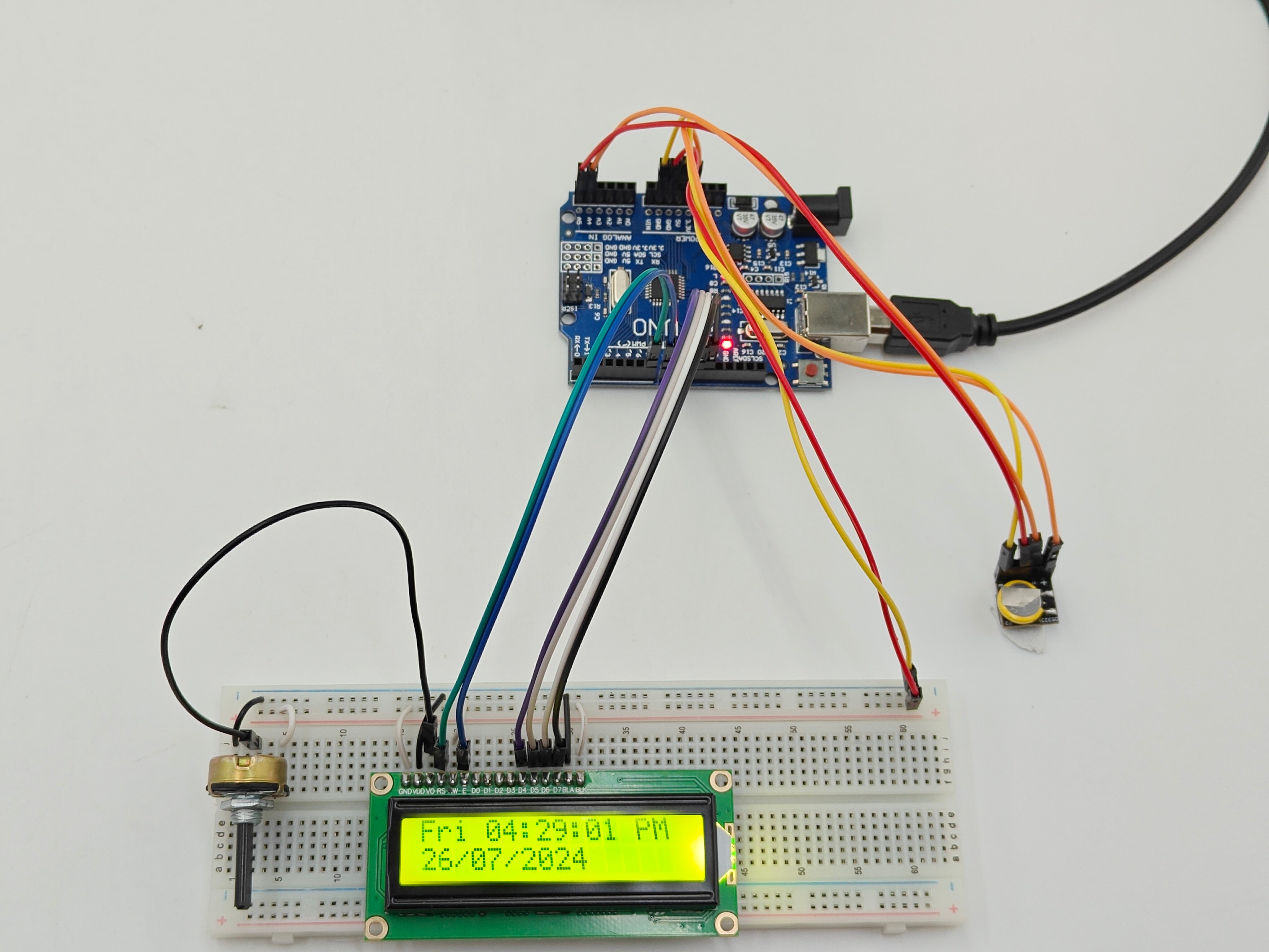 Arduino Based Digital Clock using DS3231 RTC and LCD Display ...