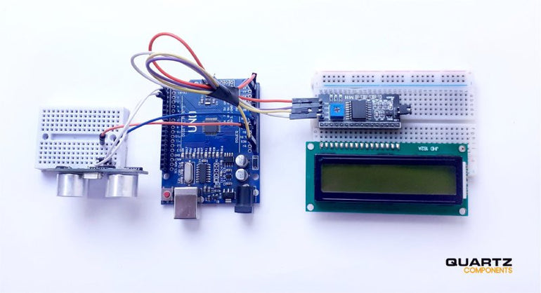 Distance Measurement using Ultrasonic Sensor and Arduino - DIY Project with  Circuit Diagram & Code – QuartzComponents