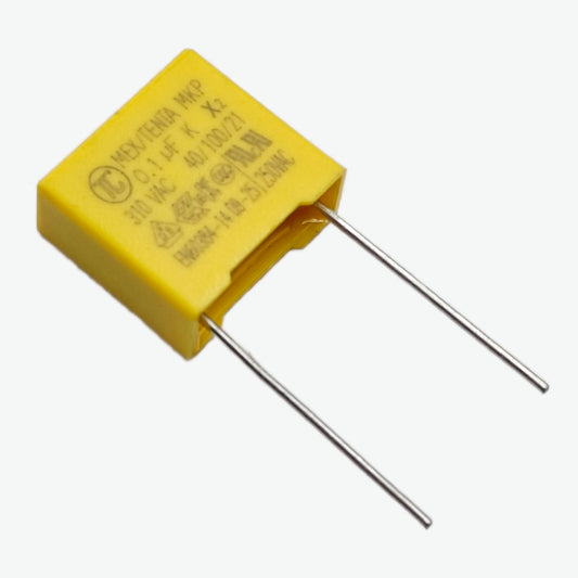 0.1uF 310V AC Polyester Box Capacitor (X2-104K) - Through Hole Package