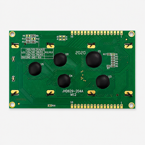Original JHD 20 x 4 Character LCD Display - Yellow Backlight with Double I2C Interface