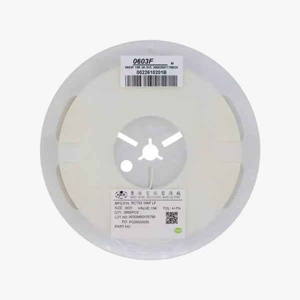 47K Ohm 1/10W Resistor Reel - 0603 SMD Package 5% Tolerance (5000 Resistors)