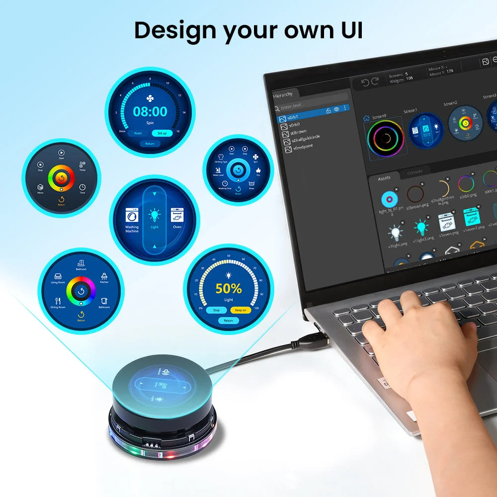 CrowPanel 1.46 inch-HMI ESP32 Rotary Display 360x360 IPS 