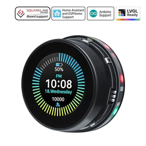 CrowPanel 1.46 inch-HMI ESP32 Rotary Display 360x360 IPS Round Touch Knob Screen Wifi/BLE