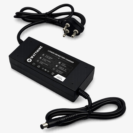 WATTNINE 14.6V 5A Lithium-Ion Battery Charger for 4S LFP Battery Pack - Table-Top Charger with CC & CV