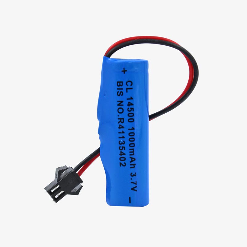1000mAh 3.7V 14500 Li-ion Battery with BMS and SM Connector