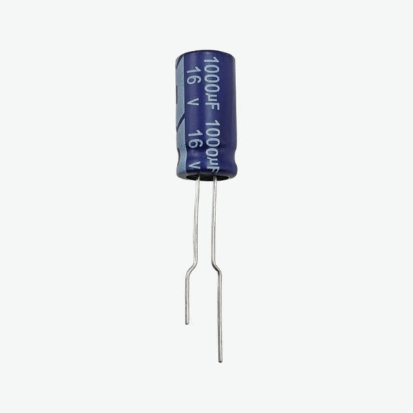 1000uF 16V Radial Electrolytic Capacitor - Through Hole Package