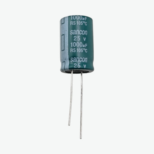 1000uF 25V Radial Electrolytic Capacitor - Through Hole Package