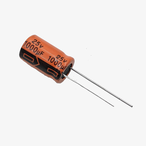 1000uF 25V Radial Electrolytic Capacitor - Through Hole Package