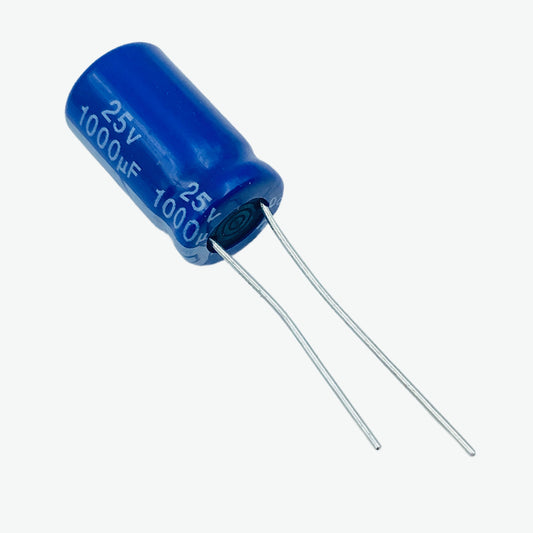 1000uF 25V Radial Electrolytic Capacitor - Through Hole Package
