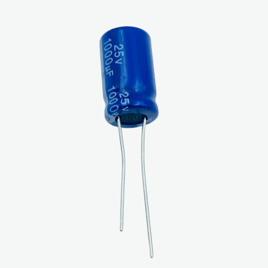 1000uF 25V Radial Electrolytic Capacitor - Through Hole Package