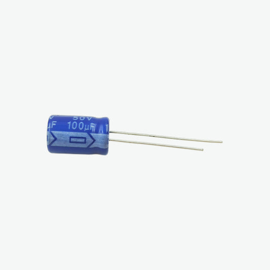 100 µF 50V Radial Electrolytic Capacitor – Through Hole