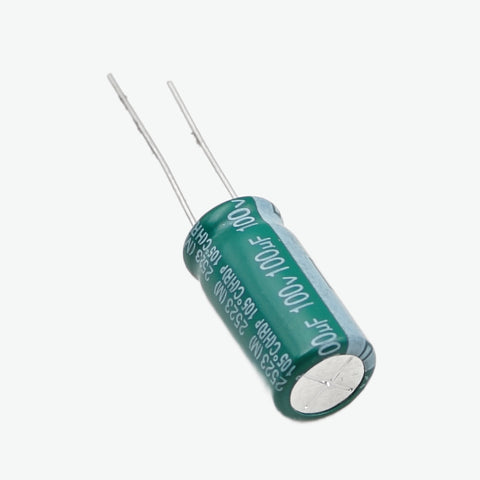 100uF 100V Radial Electrolytic Capacitor - Through Hole Package