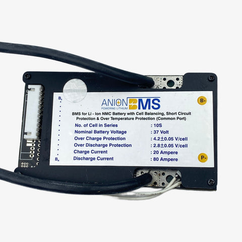 10S 36V/37V 80A BMS for Lithium Ion NMC Battery With Cell Balancing 