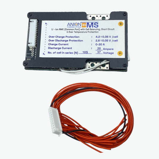 10S 36V/37V 20A BMS for Lithium Ion NMC Battery With Cell Balancing (Common Port)