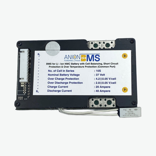 10S 36V/37V 40A BMS for Lithium Ion NMC Battery With Cell Balancing (Common Port)