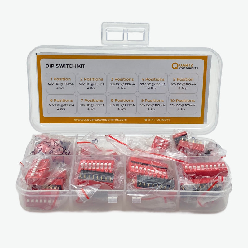 10 Set DIP Switch Kit PCB Mount Type Package 1 to 10 Position - 40 Pcs
