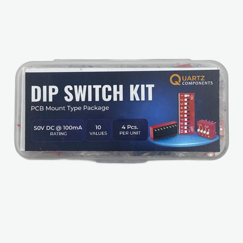 10 Set DIP Switch Kit PCB Mount Type Package 1 to 10 Position - 40 Pcs