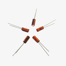 Load image into Gallery viewer, 10uF 63V Electrolytic Capacitors – 5 x 11 mm (Pack of 5)