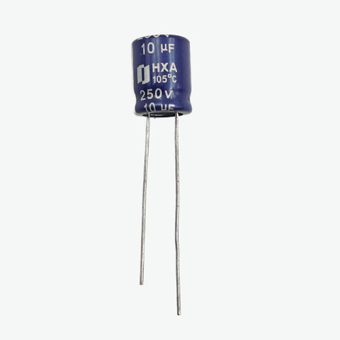 10uF 250V Radial Electrolytic Capacitor - Through Hole Package