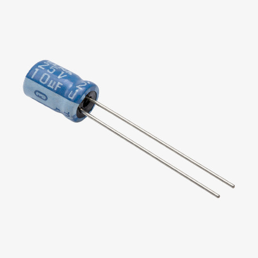 10uF 25V Aluminum Radial Electrolytic Capacitor - Through Hole Package
